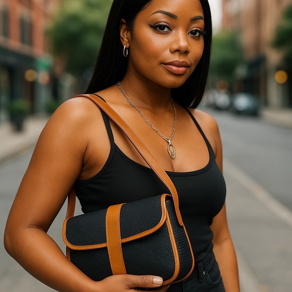 Yves Saint Laurent Handbags - Yves Saint Laurent YSL crossbody Shoulder Bag tan Black PVC leather authentic